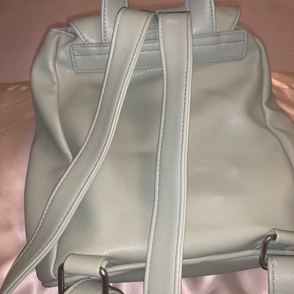 mint green Faux Leather Drawstring Mini Backpack - Picture 5 of 5